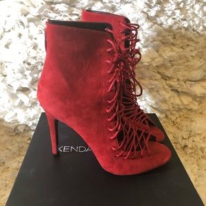 Kendall + Kylie Ginny Red Lace Up Heels